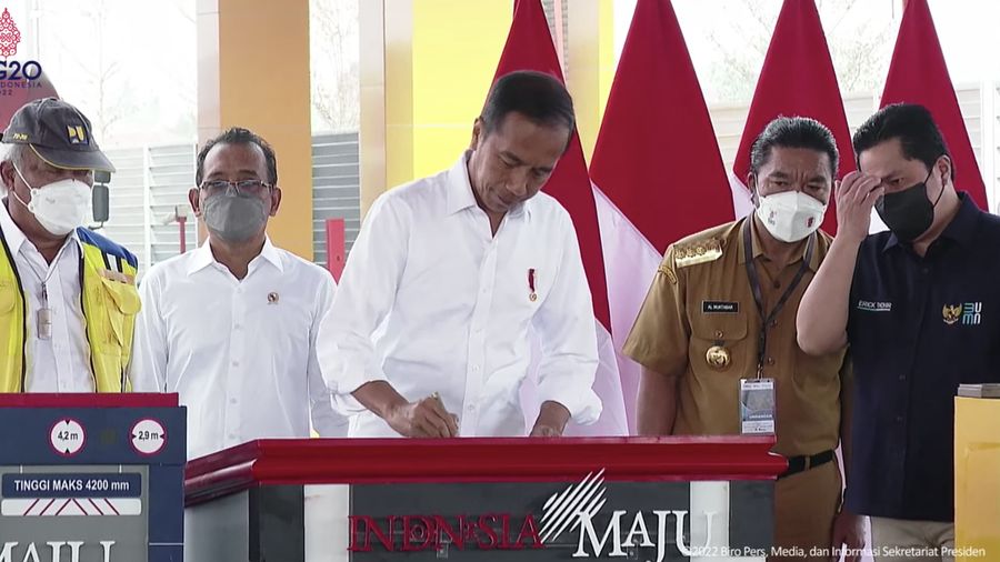 Peresmian Jalan Tol Cibitung – Cilincing dan Serpong – Balaraja Seksi I, 20 September 2022. (Tangkapan layar Youtube Setpres RI)