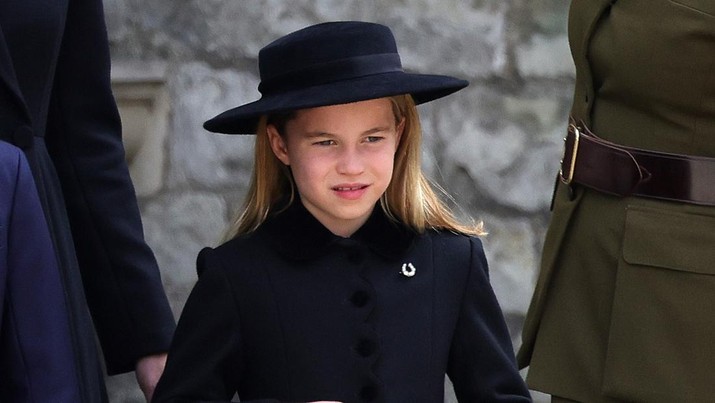Putri Charlotte dari Wales terlihat selama Pemakaman Negara Ratu Elizabeth II di Westminster Abbey pada 19 September 2022 di London, Inggris. (Getty Images/Chris Jackson)