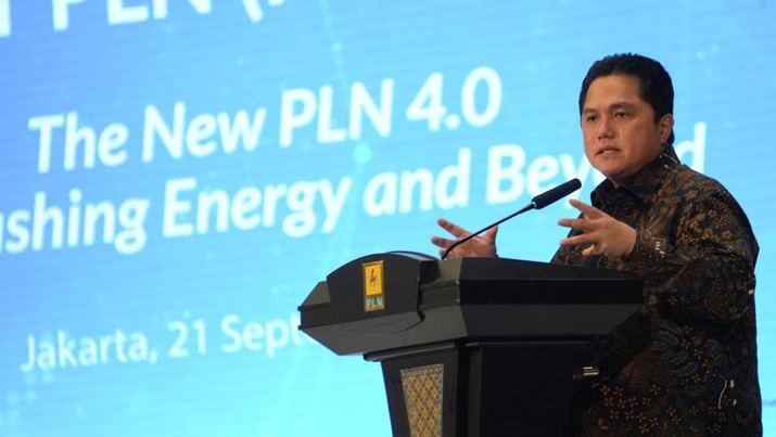 Menteri BUMN Erick Thohir di dalam acara Peluncuran Holding & Subholding PLN, Rabu (21/09/2022). Ist