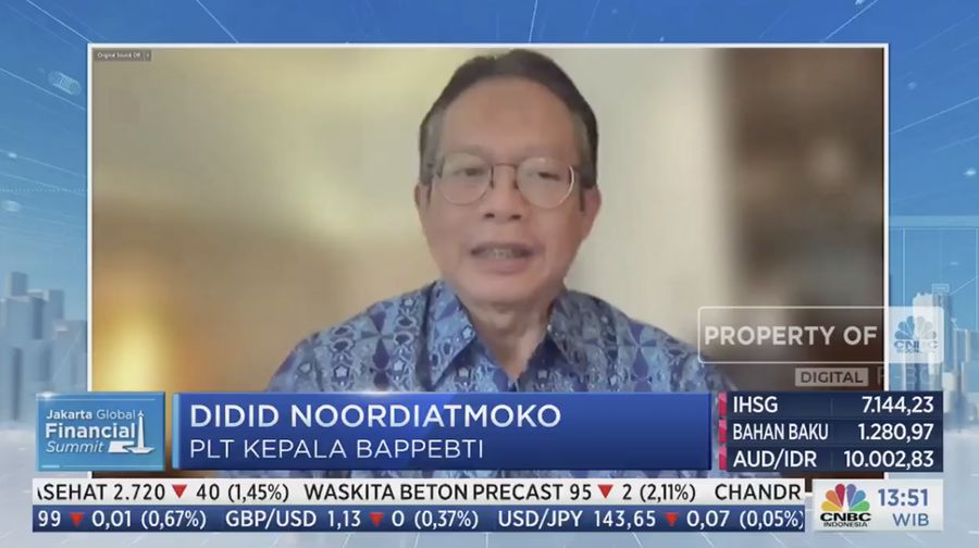 PLT Kepala BAPPEBTI Didid Noordiatmoko dalam acara 