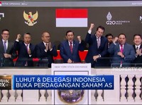 Luhut & Delegasi RI Buka Perdagangan Saham AS