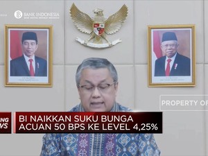 Sah! BI Naikkan Suku Bunga Acuan 50 Bps ke 4,25%