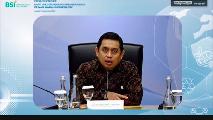 Tangkapan Layar Press Conference Hasil RUPSLB PT Bank Syariah Indonesia Tbk