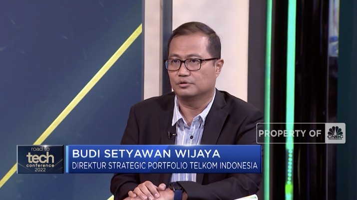 Direktur Strategic Portfolio PT Telkom Indonesia (Persero) Tbk (TLKM), Budi Setyawan Wijaya dalam Tech Conference 2022 Direktur Strategic Portfolio PT Telkom Indonesia (Persero) Tbk (TLKM), Budi Setyawan Wijaya dalam Tech Conference 2022, CNBC Indonesia (Jum'at, 30/09/2022)