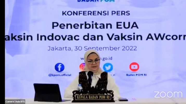 Kepala BPOM Penny Lukito (Youtube BPOM) Kepala BPOM Penny Lukito (Youtube BPOM)