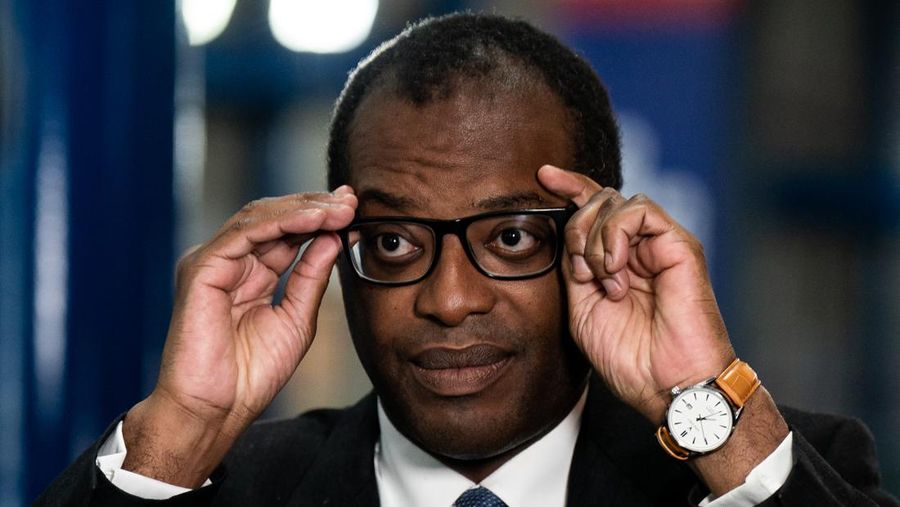 Chancellor of the Exchequer Kwasi Kwarteng speaking to the media ahead of the Conservative Party annual conference at the International Convention Centre in Birmingham. Picture date: Monday October 3, 2022. (Photo by Aaron Chown/PA Images via Getty Images)