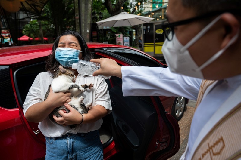 ANIMAL DAY-PHILIPPINES/ Pet owners walk with their dogs during a pet wedding, ahead of World Animal Day, at a mall in Quezon City, Metro Manila, Philippines, October 2, 2022. REUTERS/Lisa Marie David