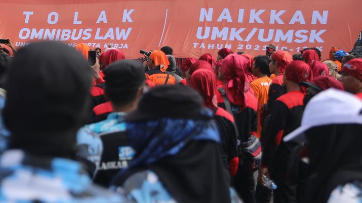 Demo Buruh (CNBC Indonesia/Muhammad Sabki) Demo Buruh (CNBC Indonesia/Muhammad Sabki)