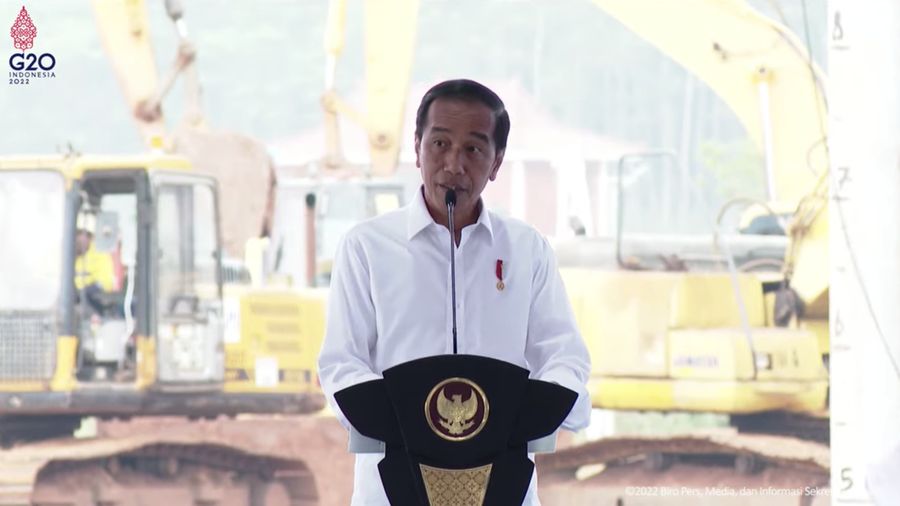 Presiden RI Jokowi dalam acara Groundbreaking Wavin Manufacturing Indonesia, Kabupaten Batang, 3 Oktober 2022. (Tangkapan Layar Youtube)