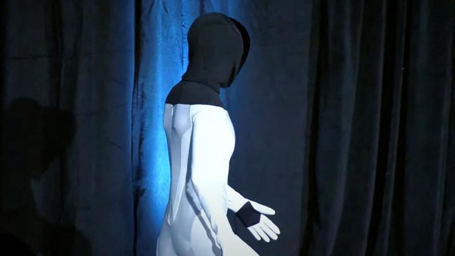 A humanoid robot developed by Tesla, known as Tesla Bot or Optimus, is shown in a frame grab from the live video of Tesla's AI Day streamed on August 20, 2022. Tesla/Handout via REUTERS ATTENTION EDITORS-THIS IMAGE HAS BEEN SUPPLIED BY A THIRD PARTY. NO RESALES. NO ARCHIVES