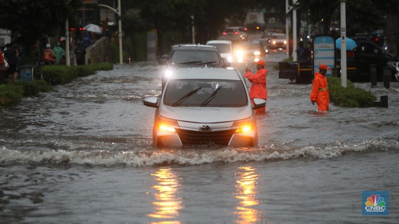 Banjir Kemang. (CNBC Indonesia/Andrean Kristianto)