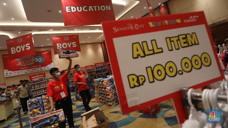 Bazaar mainan anak (CNBC Indonesia/Andrean Kristianto)