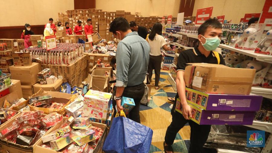 Bazaar mainan anak (CNBC Indonesia/Andrean Kristianto)