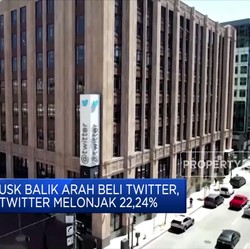 Saham Twitter Melonjak 22,24%