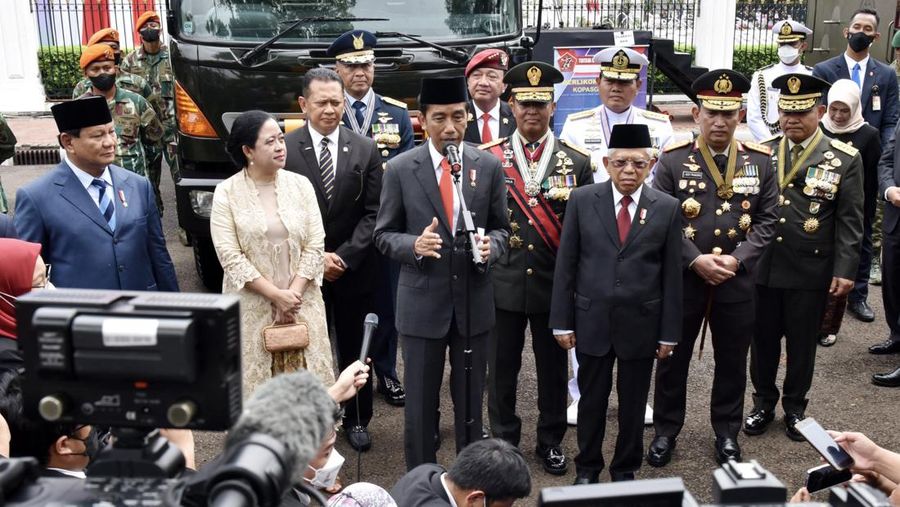Keterangan Pers Presiden Jokowi  setelah Upacara Peringatan Ke-77 Hari TNI Tahun 2022, 5 Oktober 2022. (Twitter/Setkabgoid)