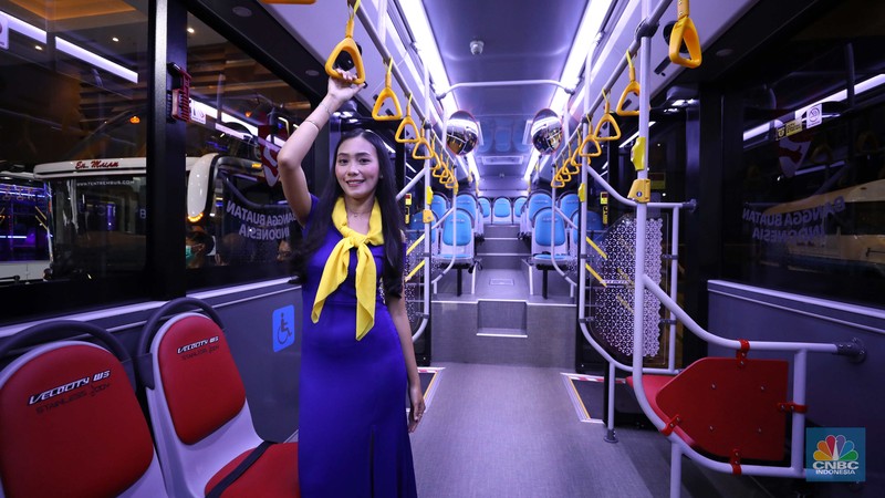 Pameran Busworld Southeast Asia 2022 di JIExpo Kemayoran Jakarta, Kamis (6/10/2022). Pameran bus terbesar di Asia Tenggara ini berlangsung pada 5 - 7 Oktober 2022. (CNBC Indonesia/Tri Susilo)