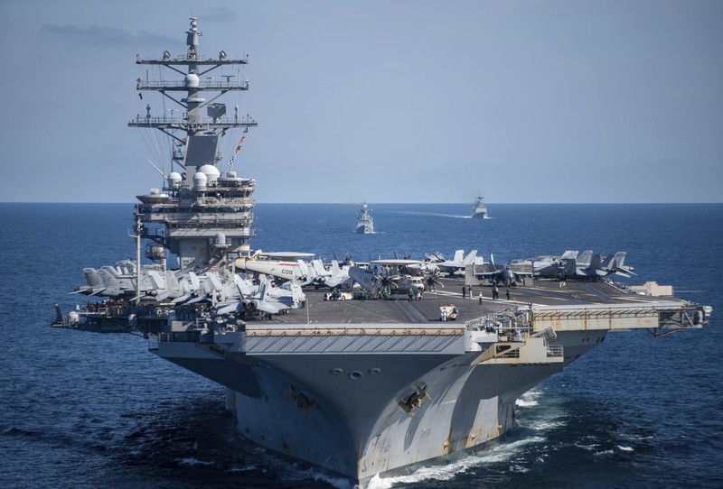 South Korea Koreas Tensions FILE - U.S. aircraft carrier USS Ronald Reagan is escorted into port in Busan, South Korea on Sept. 23, 2022. North Korea launched two short-range ballistic missiles toward its eastern waters Thursday, Oct. 6, 2022. Thursday’s launches came as the U.S. aircraft carrier USS Ronald Reagan returned to waters east of South Korea in what South Korea’s military called an attempt to demonstrate the allies’