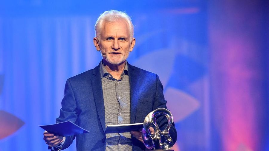Belarusian human rights activis Ales Bialiatski speaks after he and the Belarusian human rights organization Vjasna were awarded the 2020 Right Livelihood Award during the 2020 awarding ceremony in Stockholm on December 3, 2020. (Photo by Anders WIKLUND / TT News Agency / AFP) / Sweden OUT (Photo by ANDERS WIKLUND/TT News Agency/AFP via Getty Images)