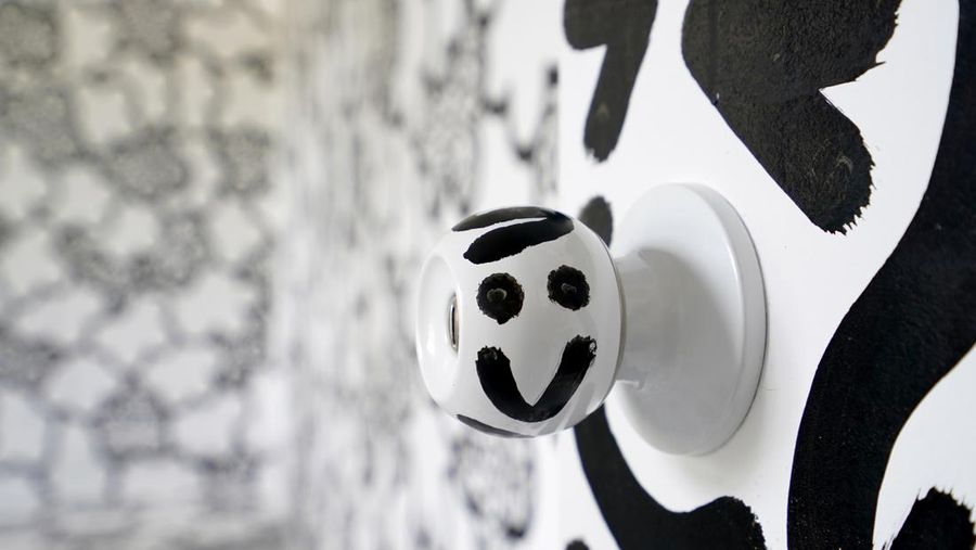 A view of the outside of British artists' Sam Cox, aka Mr Doodle, as he reveals the Doodle House, a twelve-room mansion at Tenterden, in Kent, which has been covered, inside and out in the artist's trademark monochrome, cartoonish hand-drawn doodles. Picture date: Monday October 3, 2022. (Photo by Gareth Fuller/PA Images via Getty Images)