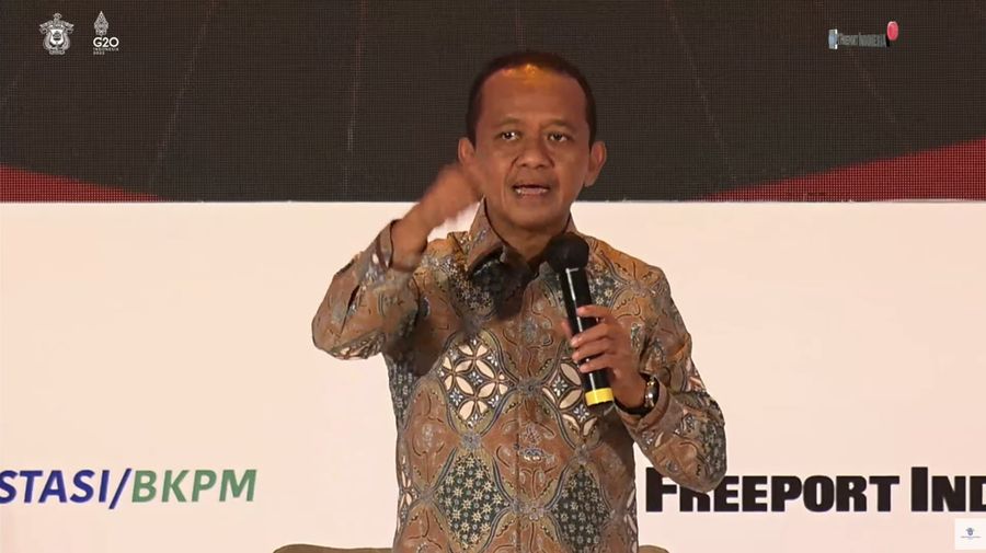 Menteri BKPM, Bahlil Lahadalia,  acara Orasi Ilmiah Transformasi Ekonomi Melalui Hilirisasi dengan Kearifan Lokal yang di selenggarakan oleh Kementerian Investasi/BKPM dan PT Freeport Indonesia