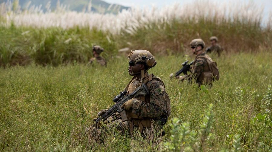Amerika Serikat (AS) dan Korea Selatan (Korsel) menggelar latihan maritim gabungan dengan kapal induk AS pada Jumat (7/10) waktu setempat. (REUTERS/ELOISA LOPEZ)