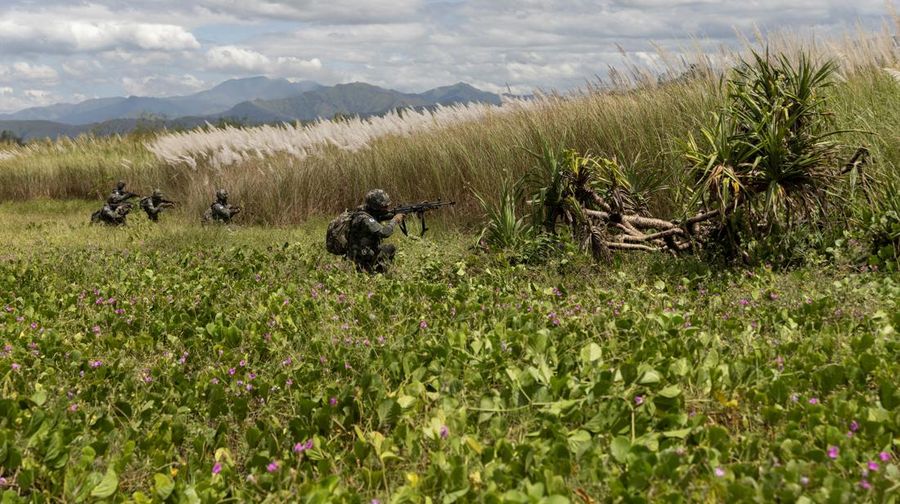 Amerika Serikat (AS) dan Korea Selatan (Korsel) menggelar latihan maritim gabungan dengan kapal induk AS pada Jumat (7/10) waktu setempat. (REUTERS/ELOISA LOPEZ)