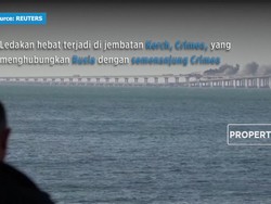 Detik-detik Ledakan Tanker Minyak di Jembatan Crimea!