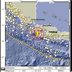 BMKG: Gempa 5,5 SR Guncang Banten dan Sekitarnya Sore Ini