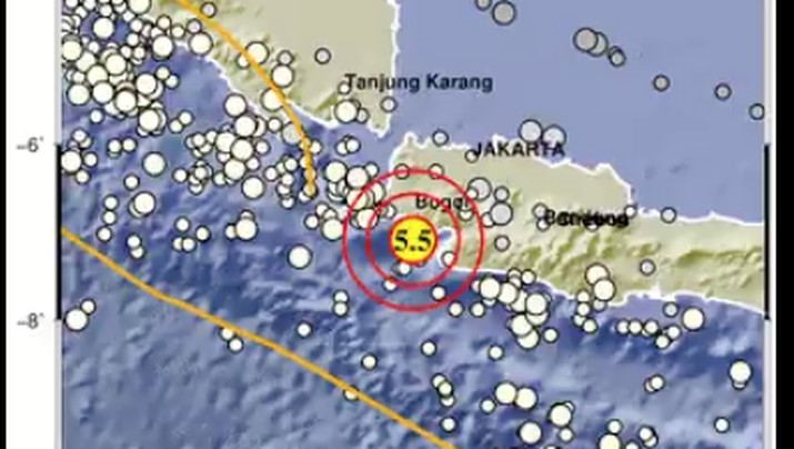 Gempa Mag:5.5, 09-Okt-22 17:02:44 WIB, Lok:7.09 LS,106.08 BT (26 km BaratDaya BAYAH-BANTEN), Kedlmn:12 Km, tidak berpotensi tsunami. ( Dok. BMKG)