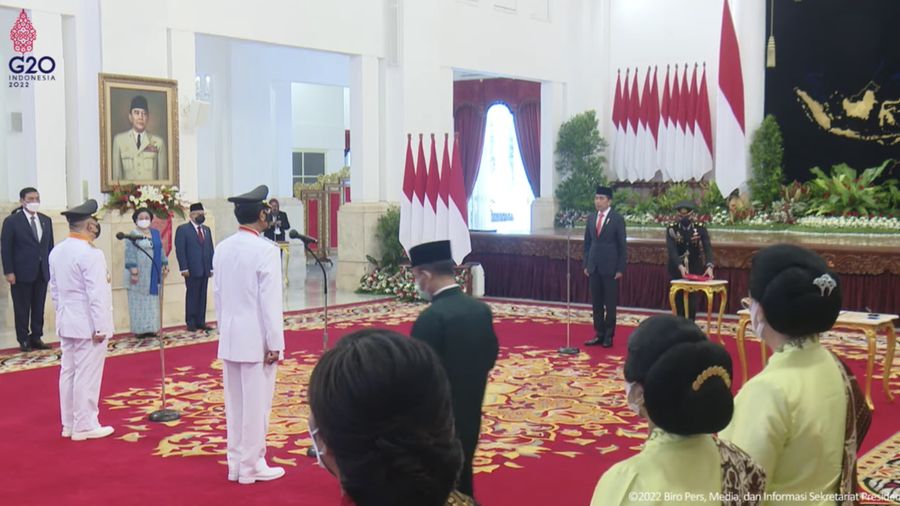 Pelantikan Gubernur dan Wagub D.I.Y dan Kepala LKPP Masa Jabatan Tahun 2022-2027. (Tangkapan layar Youtube Setpres RI)