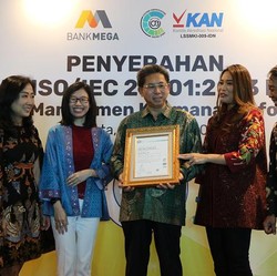 Mantap! Bank Mega Kantongi Sertifikasi ISO 27001:2013