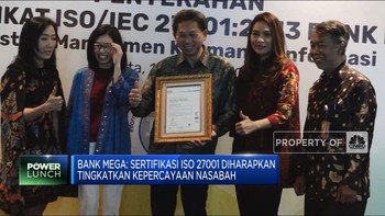 Bank Mega Raih Sertifikasi ISO 27001