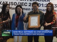 Bank Mega Raih Sertifikasi ISO 27001