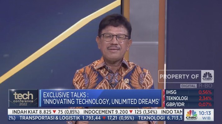 Johnny G Plate (Tangkapan layar CNBC Indonesia TV)) Johnny G Plate (Tangkapan layar CNBC Indonesia TV))