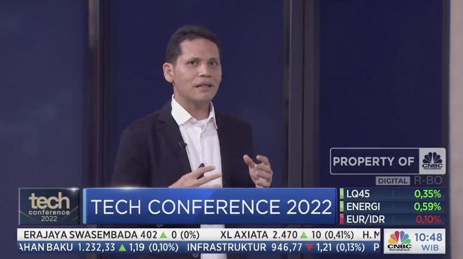 Vice Presidents of Data Solutions Telkomsel, Alfian Manullang di acara CNBC Indonesia Tech Conference, Kamis, (13/10).