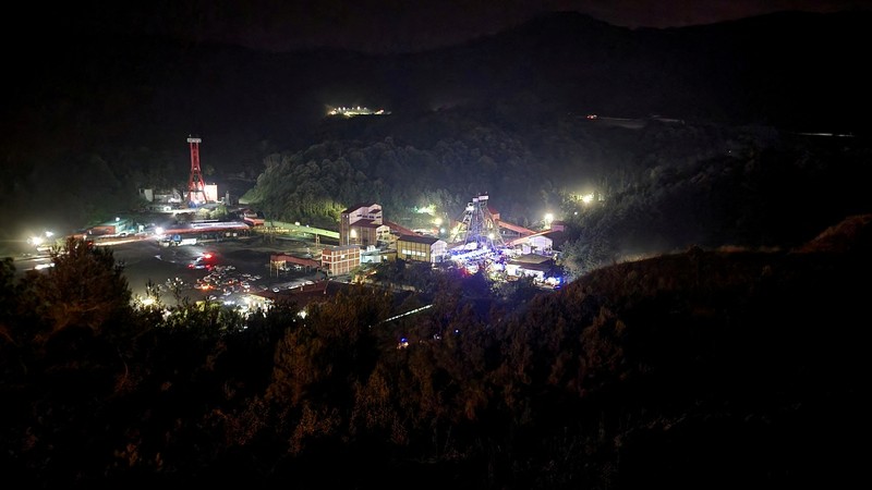 A general view of the coal mine after an explosion in Amasra in the northern Bartin province, Turkey October 14, 2022. Ihlas News Agency (IHA) via REUTERS ATTENTION EDITORS - THIS PICTURE WAS PROVIDED BY A THIRD PARTY. NO RESALES. NO ARCHIVES. TURKEY OUT. NO COMMERCIAL OR EDITORIAL SALES IN TURKEY. REFILE - CORRECTING DATE