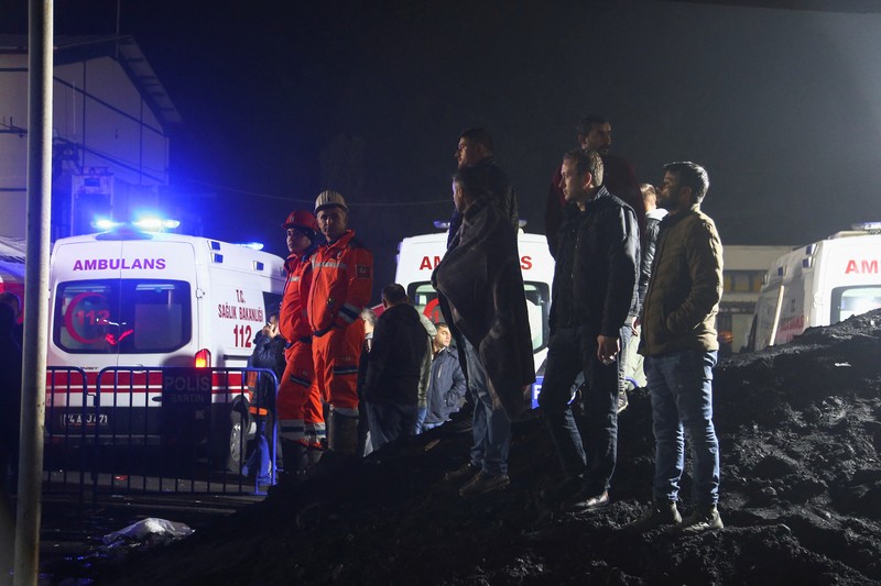 A general view of the coal mine after an explosion in Amasra in the northern Bartin province, Turkey October 14, 2022. Ihlas News Agency (IHA) via REUTERS ATTENTION EDITORS - THIS PICTURE WAS PROVIDED BY A THIRD PARTY. NO RESALES. NO ARCHIVES. TURKEY OUT. NO COMMERCIAL OR EDITORIAL SALES IN TURKEY. REFILE - CORRECTING DATE