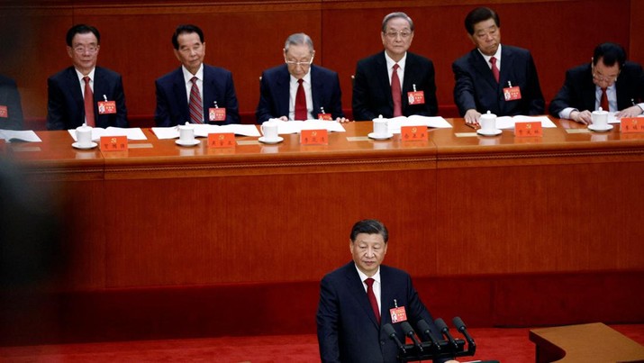 CHINA-CONGRESS/ Chinese President Xi Jinping attends the opening ceremony of the 20th National Congress of the Communist Party of China, at the Great Hall of the People in Beijing, China October 16, 2022. REUTERS/Thomas Peter