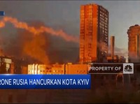Lagi-lagi, Drone Rusia Hancurkan Kota Kyiv