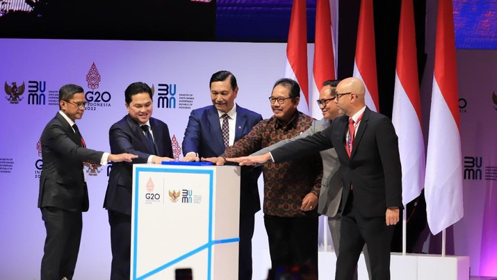 Menteri BUMN Erick Thohir saat pembukaan SOE International Conference Menteri BUMN Erick Thohir saat pembukaan SOE International Conference