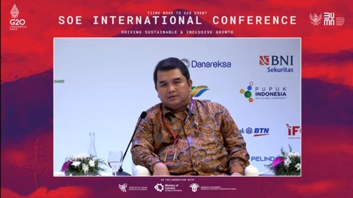 Panel SOE Commitment on Net Zero Emission, G20 SOE International Conference. Panel SOE Commitment on Net Zero Emission, G20 SOE International Conference. (Dok: Mind Id)