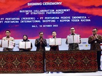 Wujudkan NZE, Pertamina Teken Sejumlah Perjanijan Kerja Sama