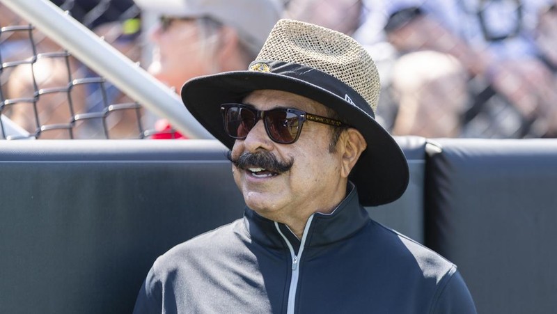 Fulham owner and Chairman Shahid Khan walks onto the Craven Cottage pitch before the match   (Photo by John Walton - PA Images via Getty Images)