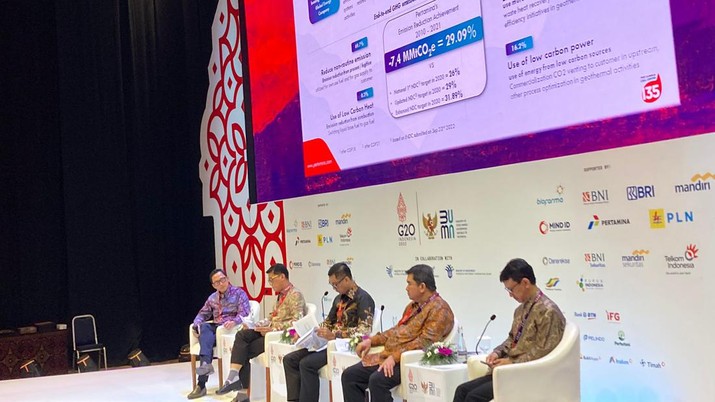 SOE Commitment on Net Zero Emission Session. SOE Commitment on Net Zero Emission Session. (CNBC Indonesia/ Verda Nano Setiawan)
