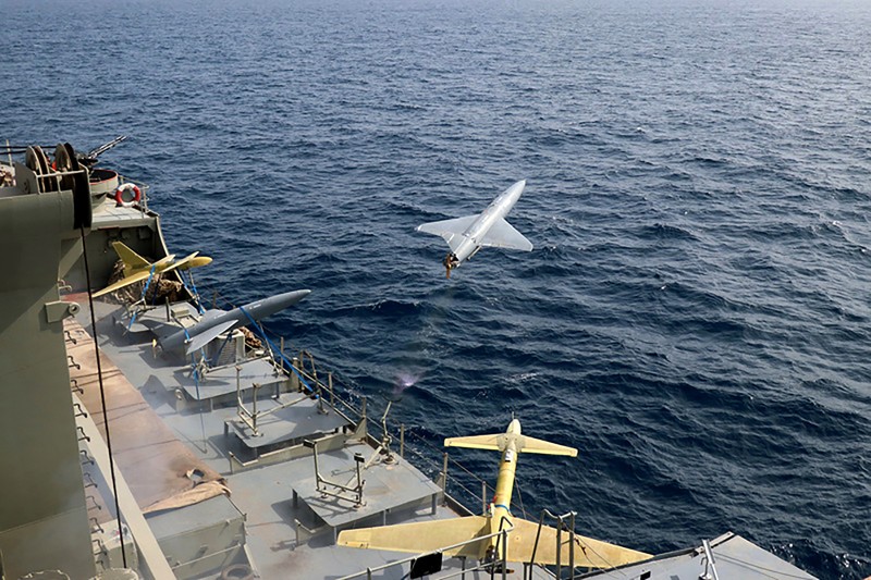 FILE - In this photo released by Iranian Army on  Aug. 24, 2022, drones are prepared for launch during a military drone drill in Iran. The Iranian-made drones that Russia sent slamming into central Kyiv this week have produced hand-wringing and consternation in Israel, complicating the country’s balancing act between Russia and the West. (Iranian Army via AP)