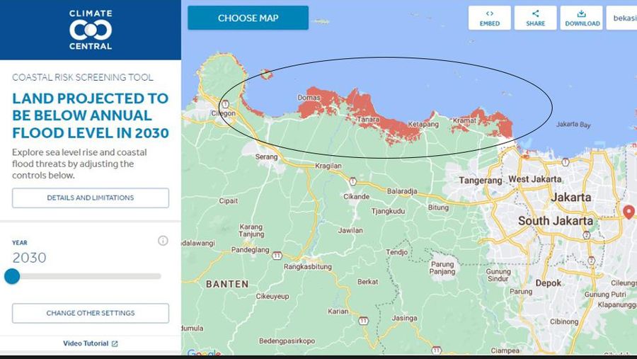 Peta banjir pantura tahun 2030