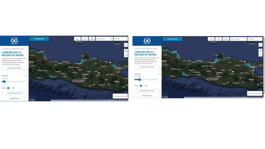 Peta Banjir Pantura (Climate Central)