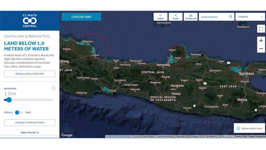 Peta Banjir Pantura (Climate Central)