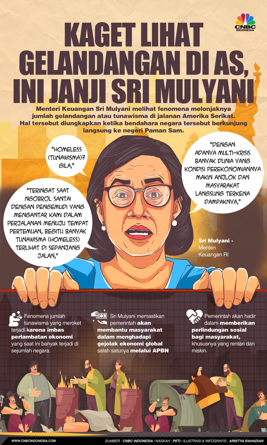 Kaget Lihat Gelandangan di AS, Ini Janji Sri Mulyani