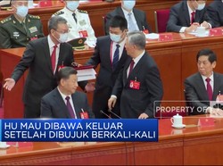 Mantan Presiden China Hu Jintao Dibawa Keluar Dari Kongres